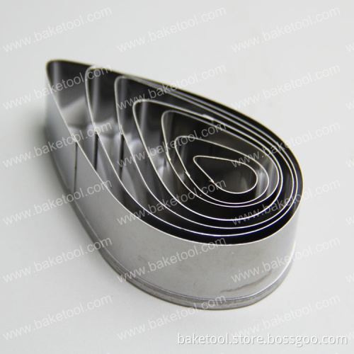 New 7pcs stainless steel leaf shape cake mold set with plain edge
